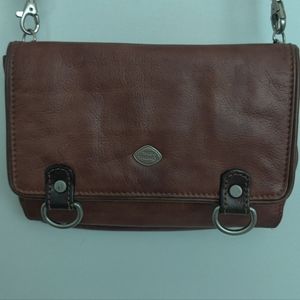 Brown Leather "The Trend" Crossbody Bag